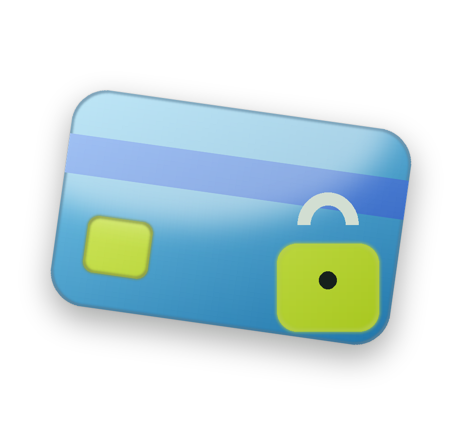 a ccredit card with in a lock